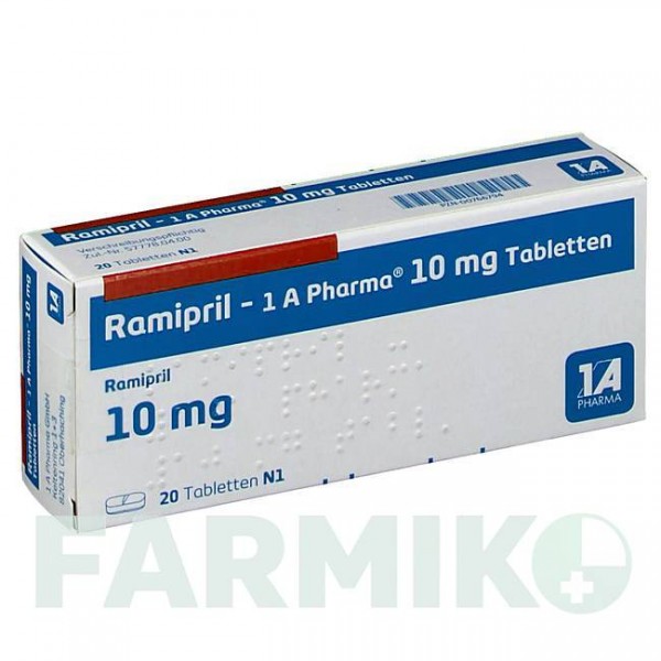 РАМИПРИЛ (RAMIPRIL) 10 мг таблетки 20 шт - Рамиприл 1 A PHARMA