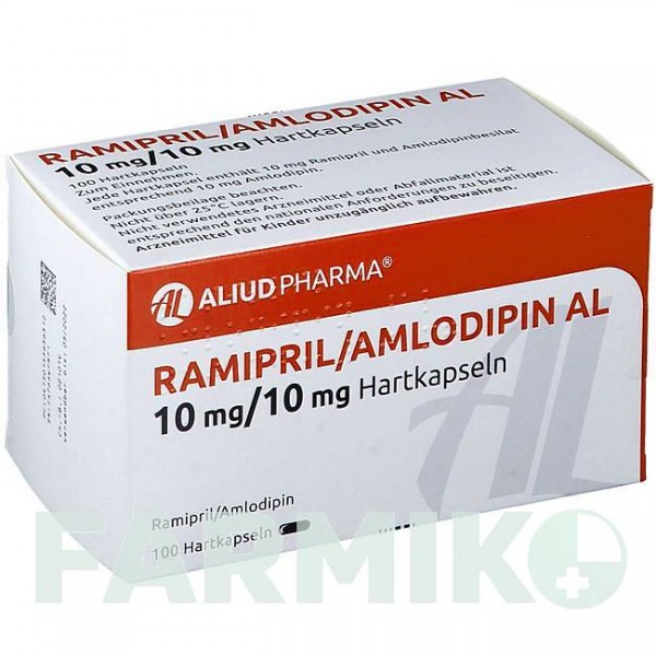 РАМИПРИЛ (RAMIPRIL) 10 мг/10 мг капсулы 100 шт - Рамиприл, Амлодипин ALIUD PHARMA