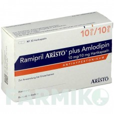 РАМІПРИЛ (RAMIPRIL) 10 мг/10 мг капсули 30 шт - Раміприл, Амлодипін ARISTO PHARMA