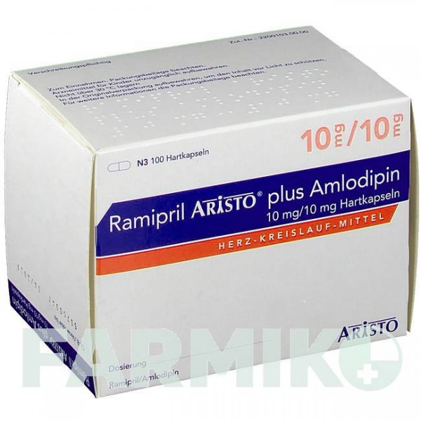 РАМИПРИЛ (RAMIPRIL) 10 мг/10 мг капсулы 100 шт - Рамиприл, Амлодипин ARISTO PHARMA