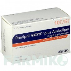 РАМИПРИЛ (RAMIPRIL) 10 мг/5 мг капсулы 50 шт - Рамиприл, Амлодипин ARISTO PHARMA