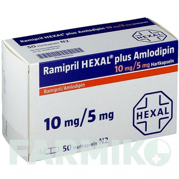 РАМИПРИЛ (RAMIPRIL) 10 мг/5 мг капсулы 50 шт - Рамиприл, Амлодипин HEXAL