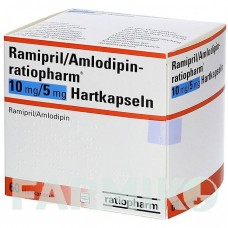РАМИПРИЛ (RAMIPRIL) 10 мг/5 мг капсулы 60 шт - Рамиприл, Амлодипин RATIOPHARM