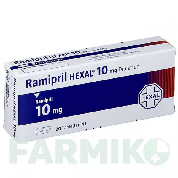 РАМІПРИЛ (RAMIPRIL) 10 мг таблетки 20 шт - Раміприл HEXAL