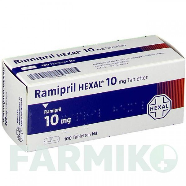 РАМІПРИЛ (RAMIPRIL) 10 мг таблетки 100 шт - Раміприл HEXAL