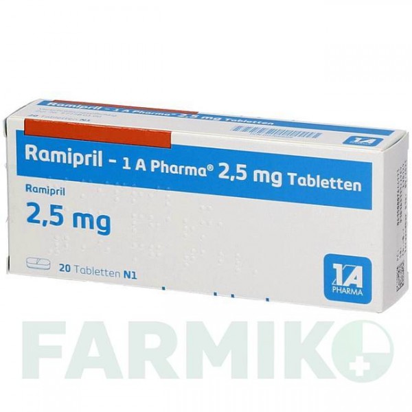 РАМИПРИЛ (RAMIPRIL) 2,5 мг таблетки 20 шт - Рамиприл 1 A PHARMA