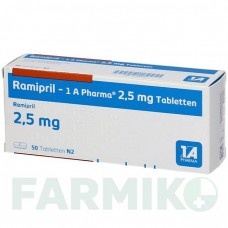 РАМІПРИЛ (RAMIPRIL) 2,5 мг таблетки 50 шт - Раміприл 1 A PHARMA