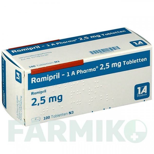 РАМИПРИЛ (RAMIPRIL) 2,5 мг таблетки 100 шт - Рамиприл 1 A PHARMA