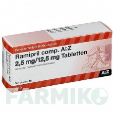 РАМІПРИЛ (RAMIPRIL) 2,5 мг/12,5 мг таблетки 50 шт - Раміприл, Гідрохлоротіазид ABZ PHARMA