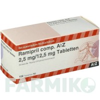 РАМИПРИЛ (RAMIPRIL) 2,5 мг/12,5 мг таблетки 100 шт - Рамиприл, Гидрохлоротиазид ABZ PHARMA