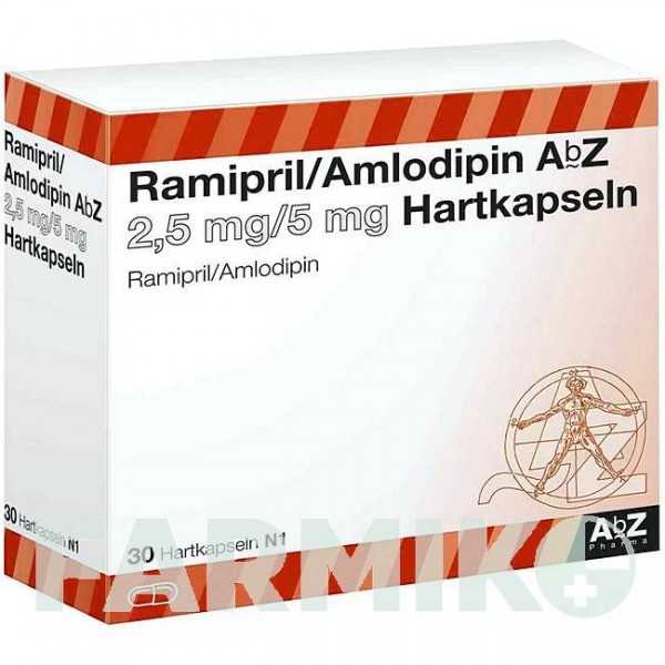 РАМИПРИЛ (RAMIPRIL) 2,5 мг/5 мг капсулы 30 шт - Рамиприл, Амлодипин ABZ PHARMA