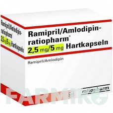 РАМИПРИЛ (RAMIPRIL) 2,5 мг/5 мг капсулы 30 шт - Рамиприл, Амлодипин RATIOPHARM