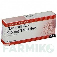 РАМІПРИЛ (RAMIPRIL) 2,5 мг таблетки 20 шт - Раміприл ABZ PHARMA