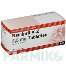 РАМІПРИЛ (RAMIPRIL) 2,5 мг таблетки 100 шт - Раміприл ABZ PHARMA