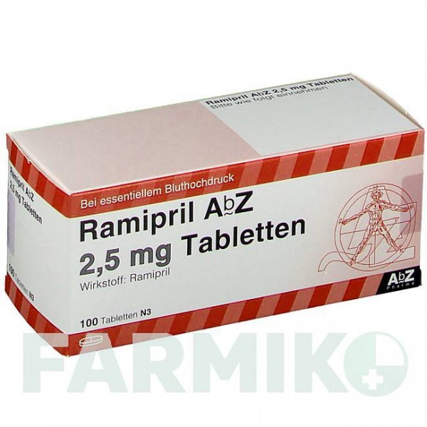РАМИПРИЛ (RAMIPRIL) 2,5 мг таблетки 100 шт - Рамиприл ABZ PHARMA