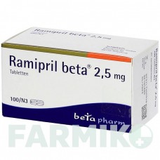 РАМІПРИЛ (RAMIPRIL) 2,5 мг таблетки 100 шт - Раміприл BETAPHARM