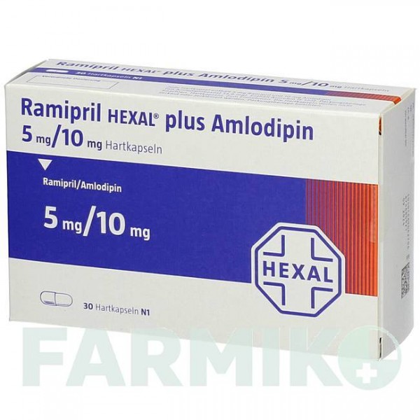 РАМИПРИЛ (RAMIPRIL) 5 мг/10 мг капсулы 30 шт - Рамиприл, Амлодипин HEXAL