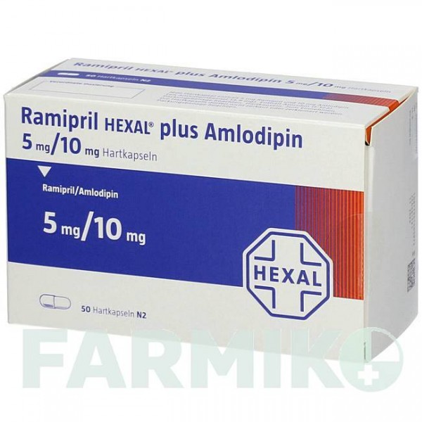 РАМИПРИЛ (RAMIPRIL) 5 мг/10 мг капсулы 50 шт - Рамиприл, Амлодипин HEXAL