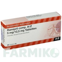 РАМІПРИЛ (RAMIPRIL) 5 мг/12,5 мг таблетки 20 шт - Раміприл, Гідрохлоротіазид ABZ PHARMA