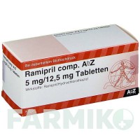 РАМИПРИЛ (RAMIPRIL) 5 мг/12,5 мг таблетки 50 шт - Рамиприл, Гидрохлоротиазид ABZ PHARMA