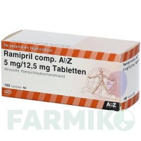 РАМІПРИЛ (RAMIPRIL) 5 мг/12,5 мг таблетки 100 шт - Раміприл, Гідрохлоротіазид ABZ PHARMA