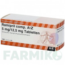 РАМИПРИЛ (RAMIPRIL) 5 мг/12,5 мг таблетки 100 шт - Рамиприл, Гидрохлоротиазид ABZ PHARMA