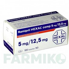 РАМИПРИЛ (RAMIPRIL) 5 мг/12,5 мг таблетки 20 шт - Рамиприл, Гидрохлоротиазид HEXAL