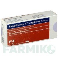 РАМИПРИЛ (RAMIPRIL) 5 мг/25 мг таблетки 50 шт - Рамиприл, Гидрохлоротиазид ABZ PHARMA
