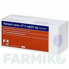 РАМІПРИЛ (RAMIPRIL) 5 мг/25 мг таблетки 100 шт - Раміприл, Гідрохлоротіазид ABZ PHARMA