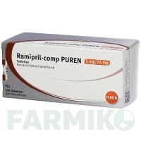 РАМІПРИЛ (RAMIPRIL) 5 мг/25 мг таблетки 20 шт - Раміприл, Гідрохлоротіазид PUREN PHARMA