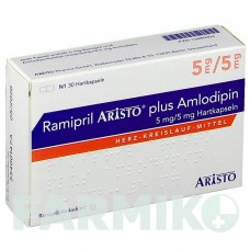 РАМИПРИЛ (RAMIPRIL) 5 мг/5 мг капсулы 30 шт - Рамиприл, Амлодипин ARISTO PHARMA