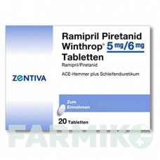 РАМИПРИЛ (RAMIPRIL) 5 мг/6 мг таблетки 20 шт - Рамиприл, Пиретанид ZENTIVA