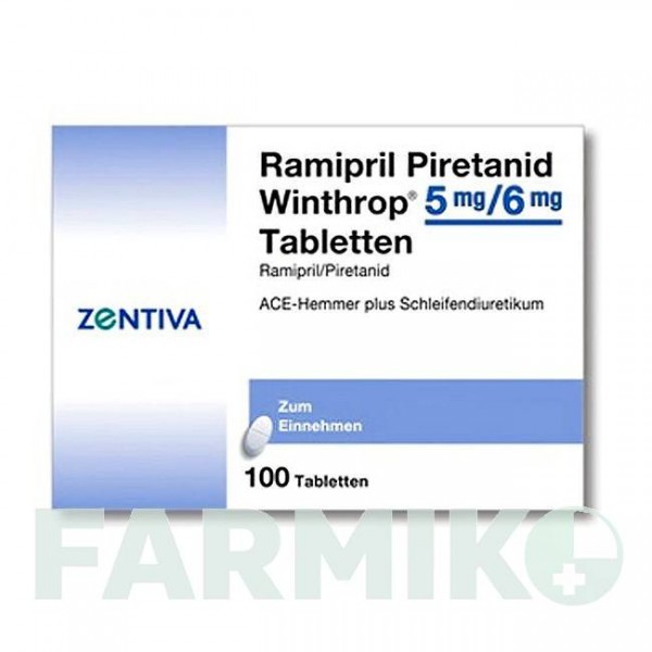 РАМИПРИЛ (RAMIPRIL) 5 мг/6 мг таблетки 100 шт - Рамиприл, Пиретанид ZENTIVA