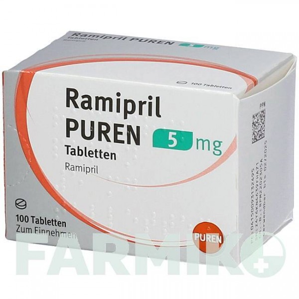 РАМИПРИЛ (RAMIPRIL) 5 мг таблетки 100 шт - Рамиприл PUREN PHARMA