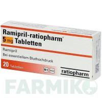 РАМІПРИЛ (RAMIPRIL) 5 мг таблетки 20 шт - Раміприл RATIOPHARM