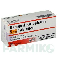 РАМІПРИЛ (RAMIPRIL) 5 мг таблетки 50 шт - Раміприл RATIOPHARM