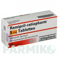 РАМІПРИЛ (RAMIPRIL) 5 мг таблетки 50 шт - Раміприл RATIOPHARM