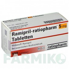 РАМІПРИЛ (RAMIPRIL) 5 мг таблетки 100 шт - Раміприл RATIOPHARM
