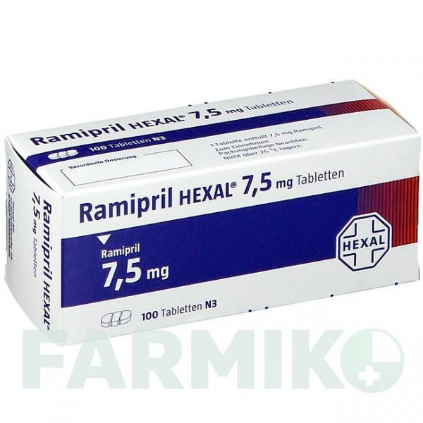 РАМИПРИЛ (RAMIPRIL) 7,5 мг таблетки 100 шт - Рамиприл HEXAL