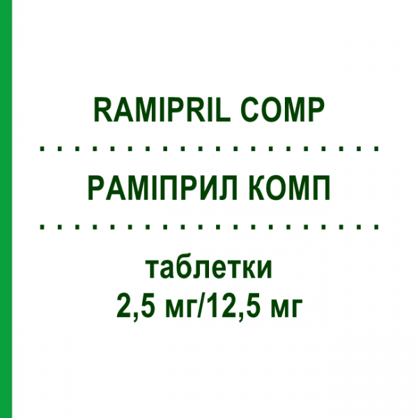 РАМИПРИЛ КОМП (RAMIPRIL COMP) 2,5 мг/12,5 мг таблетки 50 шт - Рамиприл, Гидрохлоротиазид BASICS