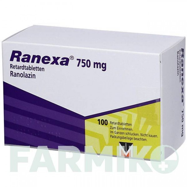РАНЕКСА (RANEXA) 750 мг таблетки 100 шт - Ранолазин AXICORP PHARMA