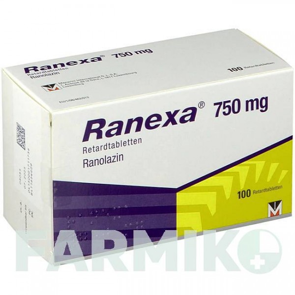 РАНЕКСА (RANEXA) 750 мг таблетки 100 шт - Ранолазин BERLIN-CHEMIE