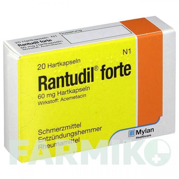 РАНТУДИЛ (RANTUDIL) капсулы 20 шт - Ацеметацин MEDA PHARMA