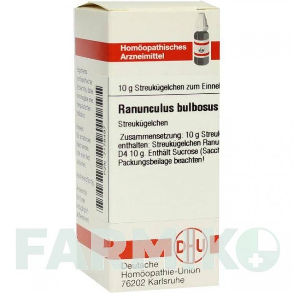 РАНУНКУЛЮС БУЛЬБОЗУС (RANUNCULUS BULBOSUS) D 4 глобули 10 г - Гомеопатия DHU