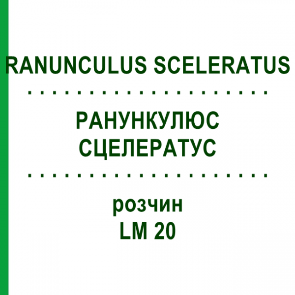 РАНУНКУЛЮС СЦЕЛЕРАТУС (RANUNCULUS SCELERATUS) LM 20 розчин 10 мл - Гомеопатія ARCANA DR.SEWERIN
