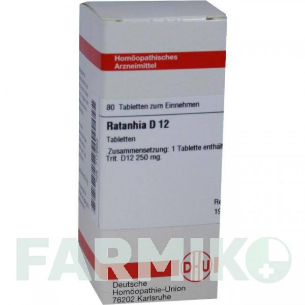 РАТАНИЯ (RATANHIA) D 12 таблетки 80 шт - Гомеопатия DHU