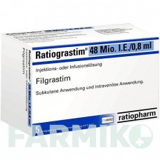 РАТИОГРАСТИМ (RATIOGRASTIM) 48 млн. МЕ/0,8 мл шприци 5 шт - Филграстим RATIOPHARM