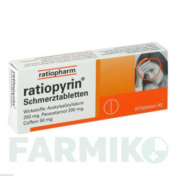 РАТІОПІРИН (RATIOPYRIN) таблетки 20 шт - Парацетамол, Інше RATIOPHARM