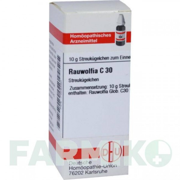 РАУВОЛЬФИЯ (RAUWOLFIA) C 30 глобули 10 г - Гомеопатия DHU