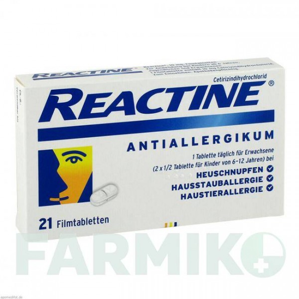 РЕАКТИН (REACTINE) таблетки 21 шт - Цетиризин JOHNSON & JOHNSON